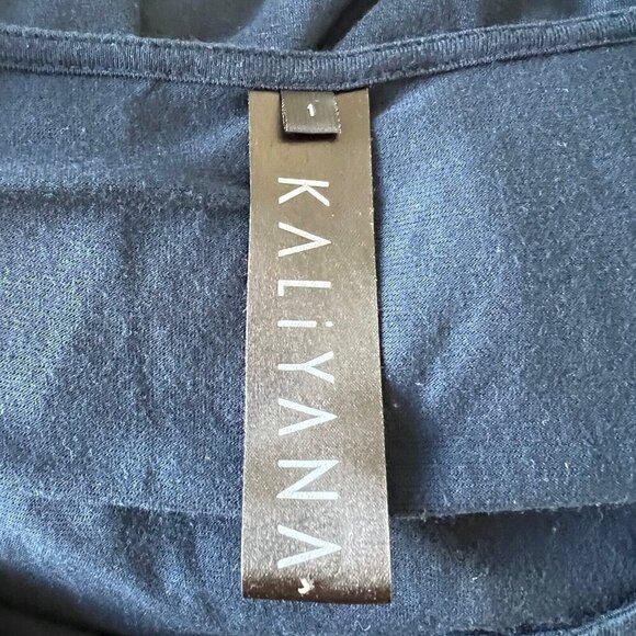 Kaliyana Size 1 / M Gerona Dress Ink Boston Blue Long Pockets Lagenlook Artwear - Picture 9 of 10